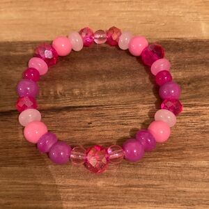 Handmade Pink and Purple Beaded Bracelet